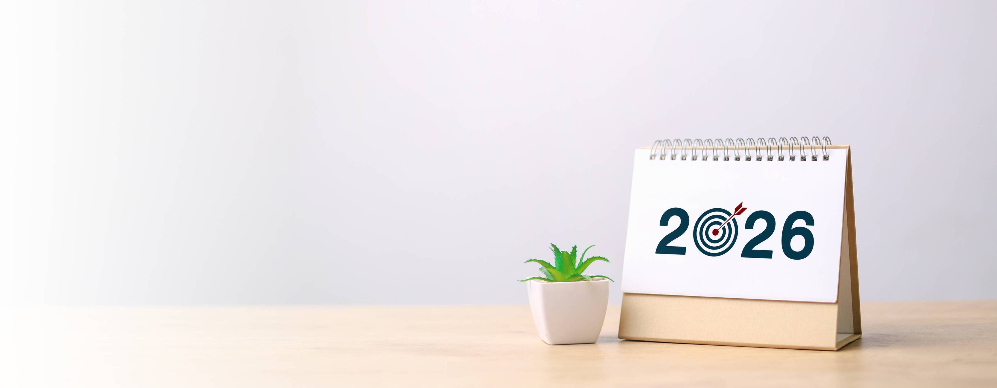 Goal Setting in 2026,  Businessman Touching Progress Bar from 2025 to 2026, New Business Startup, Business Growth Goals, New Challenges, Planning and Strategy Creating Growth Opportunities.